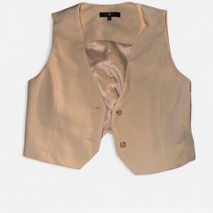 7 For All Mankind Cream Crop Top